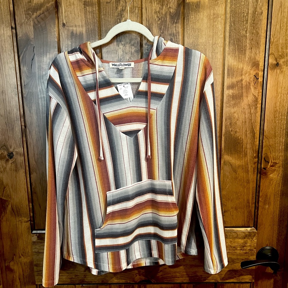NWT! Wallflower multi colored striped sweater hoodie